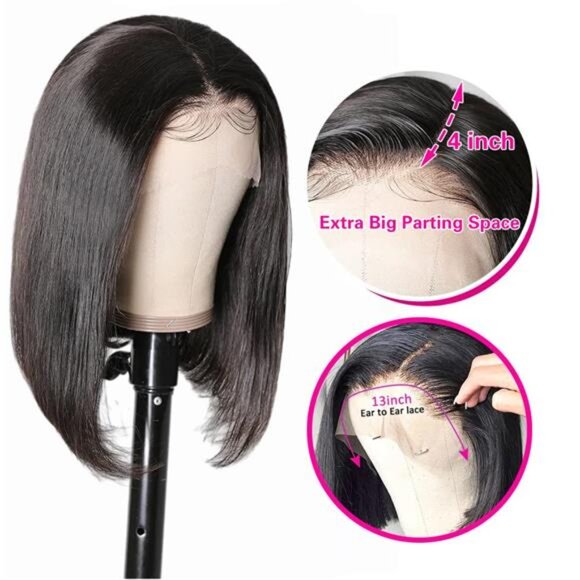 Bob Wig Lace Front Wigs Pre Plucked with Baby Hair 180% Density Short Bob Wigs - Picture 4 of 14